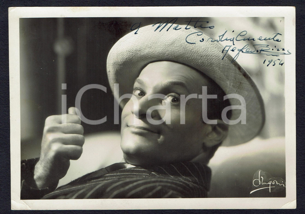 Autografo originale 1954 Alfredo RIZZO Autografo originale su fotografia d’epoca 1