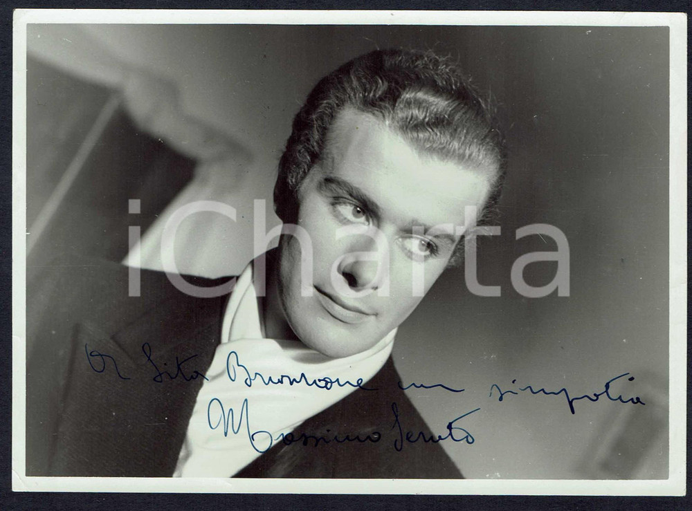 Autografo originale 1950ca Massimo SERATO  Autografo su fotografia d’epoca 1