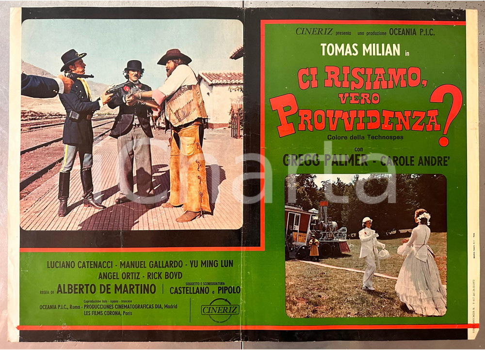 Materiale cinematografico d’epoca 1973 Tomas MILIAN Gregg PALMER Ci risiamo, vero Provvidenza? Fotobusta poster 1