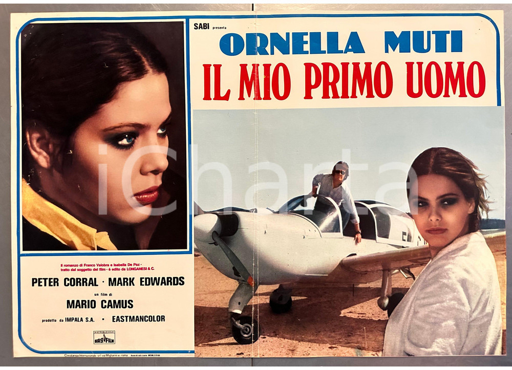Materiale cinematografico d’epoca 1977 Mario CAMUS  Il mio primo uomo Ornella MUTI Fotobusta poster 67x47 cm 1