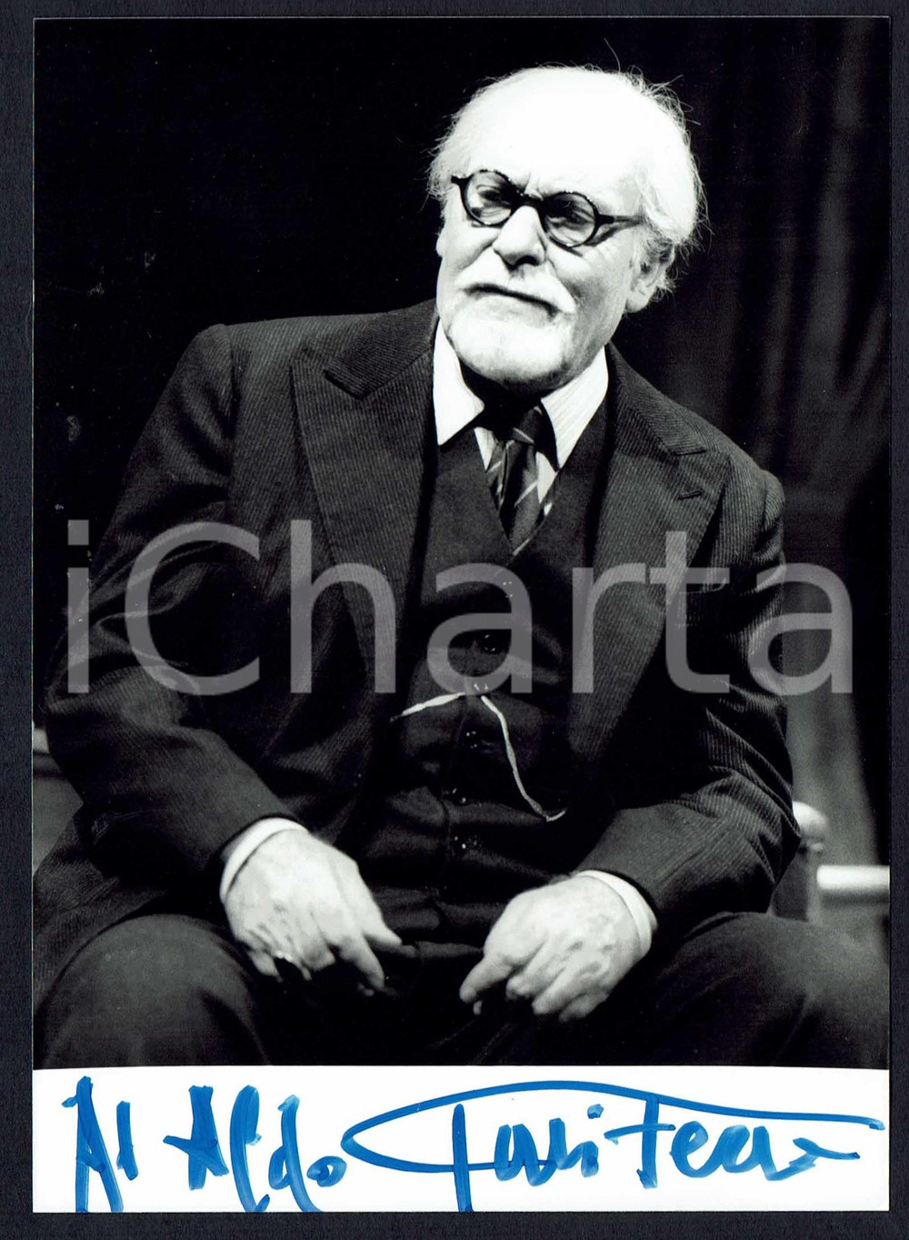 Autografo originale 1995ca Turi FERRO Autografo originale  su fotografia d epoca 1
