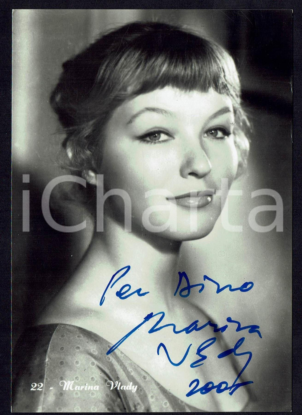 Autografo originale 2001 Marina VLADY Autografo originale su cartolina d’epoca 2001 1