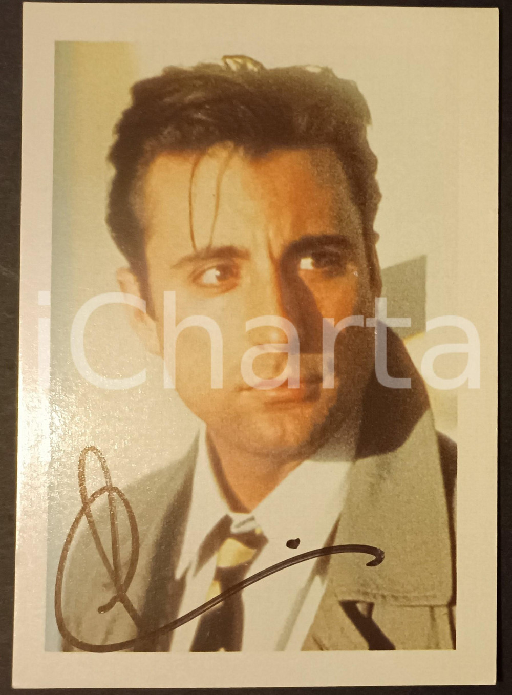 Autografo originale 1989 Andy GARCIA Autografo originale su cartolina 1