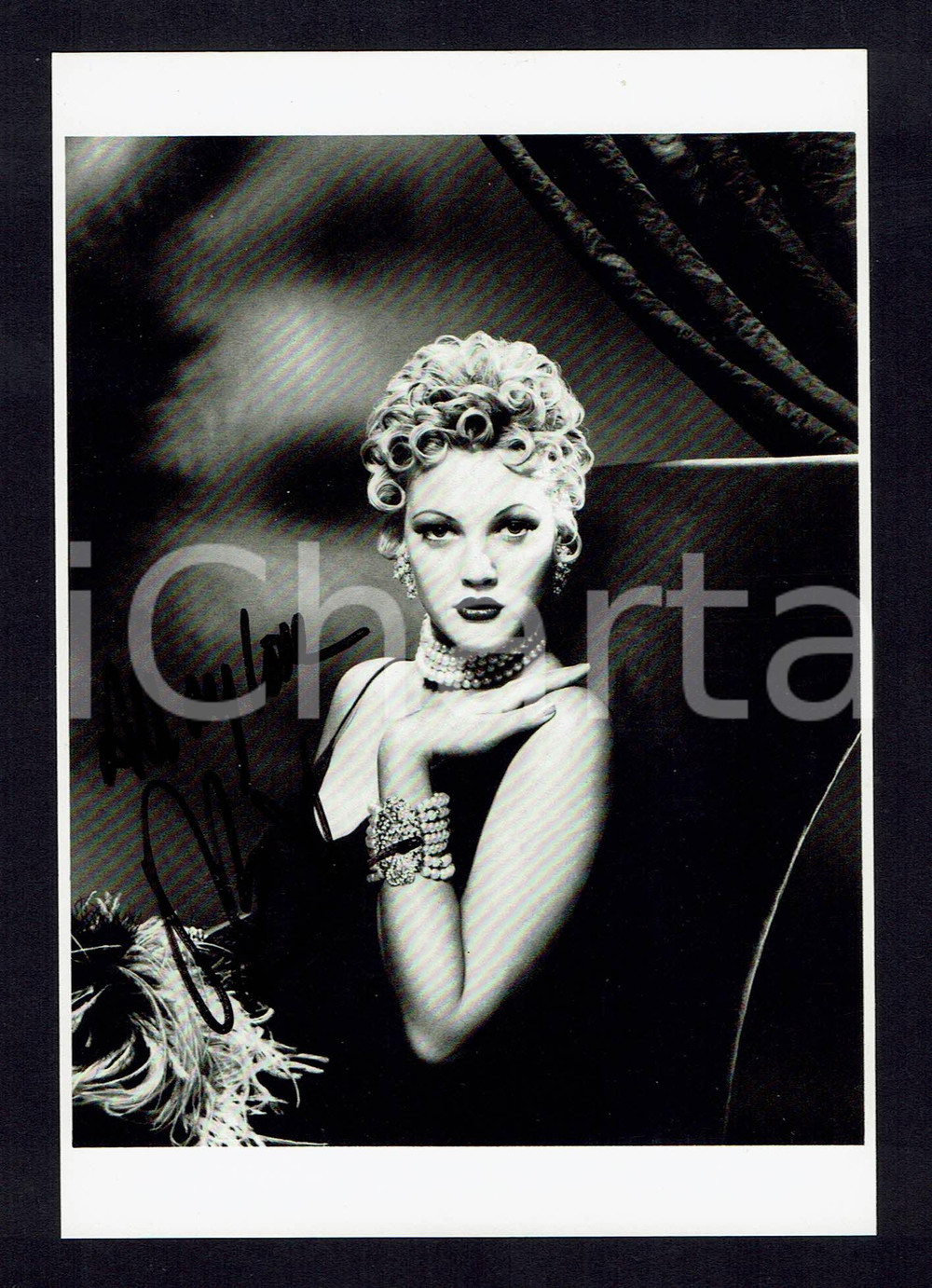 Autografo originale 1994 Drew BARRYMORE Autografo originale su cartolina 1