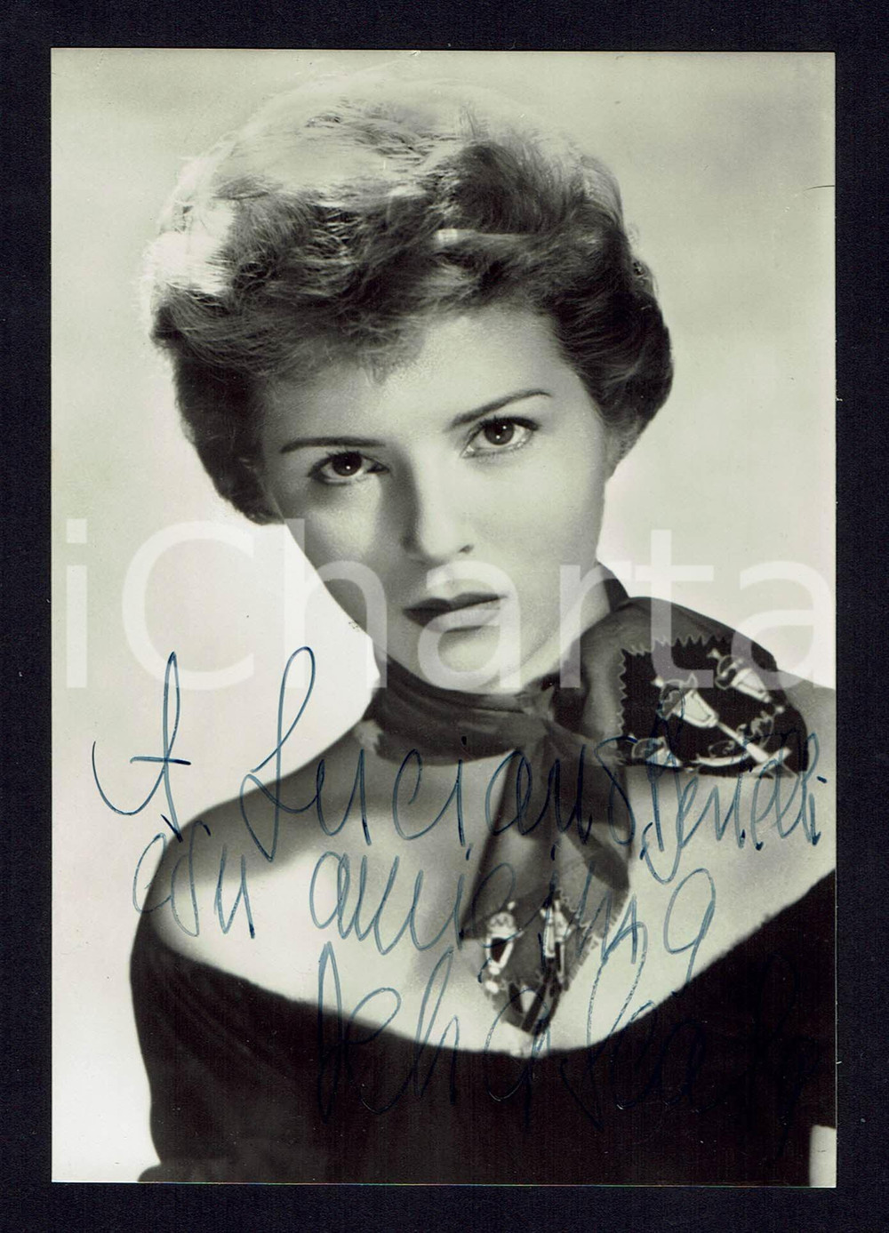 Autografo originale 1960ca Delia SCALA Autografo originale su  fotografia d’epoca 1