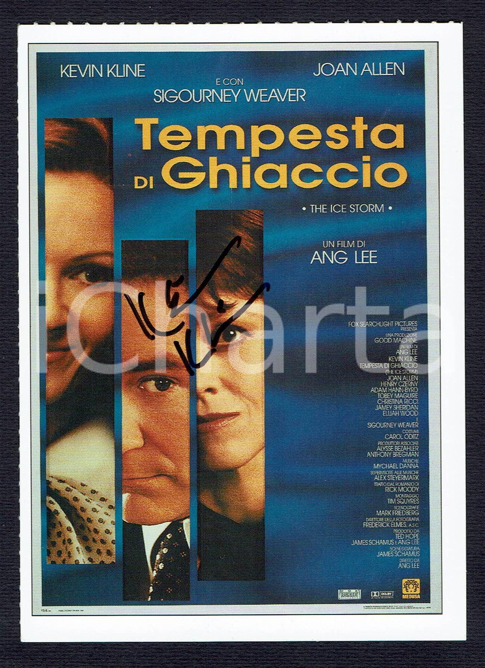 Autografo originale 1989 Kevin KLINE Autografo originale su Scheda Ciak 1