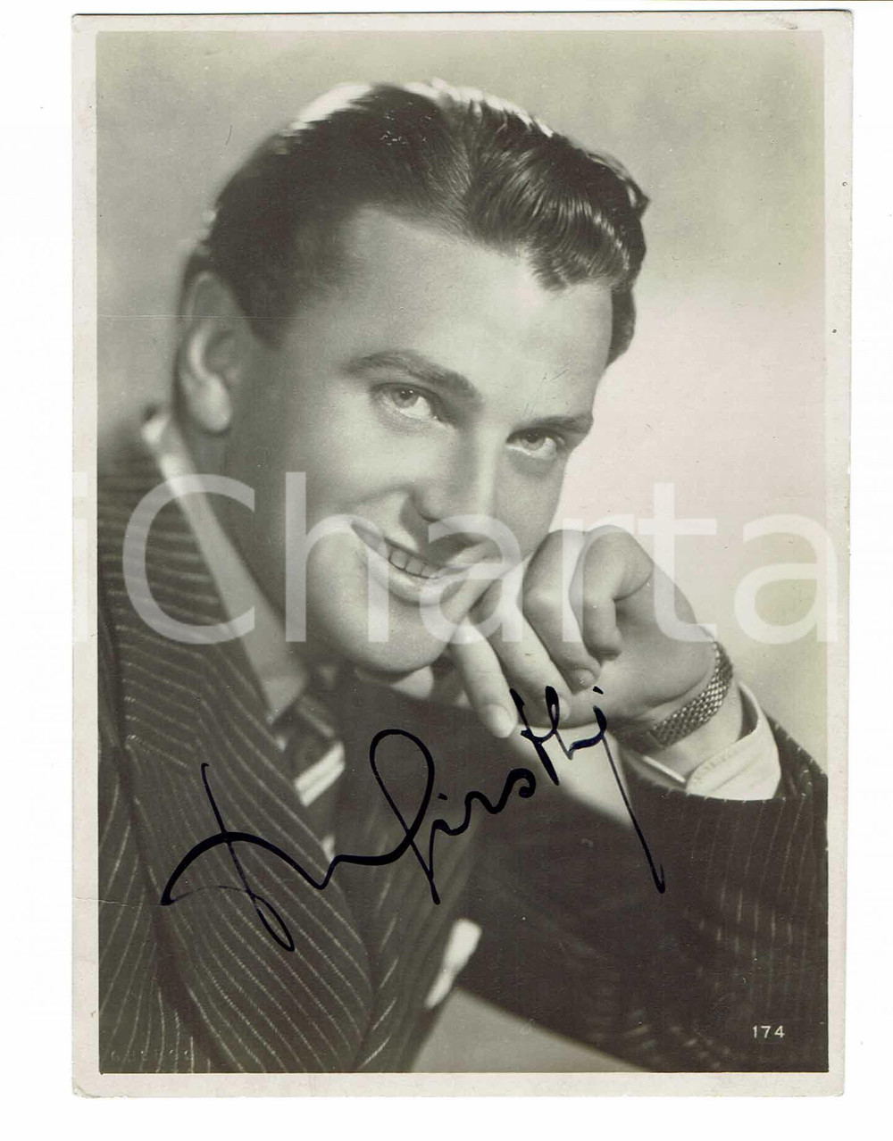 Autografo originale 1950ca Massimo GIROTTI Autografo originale su cartolina d’epoca 1