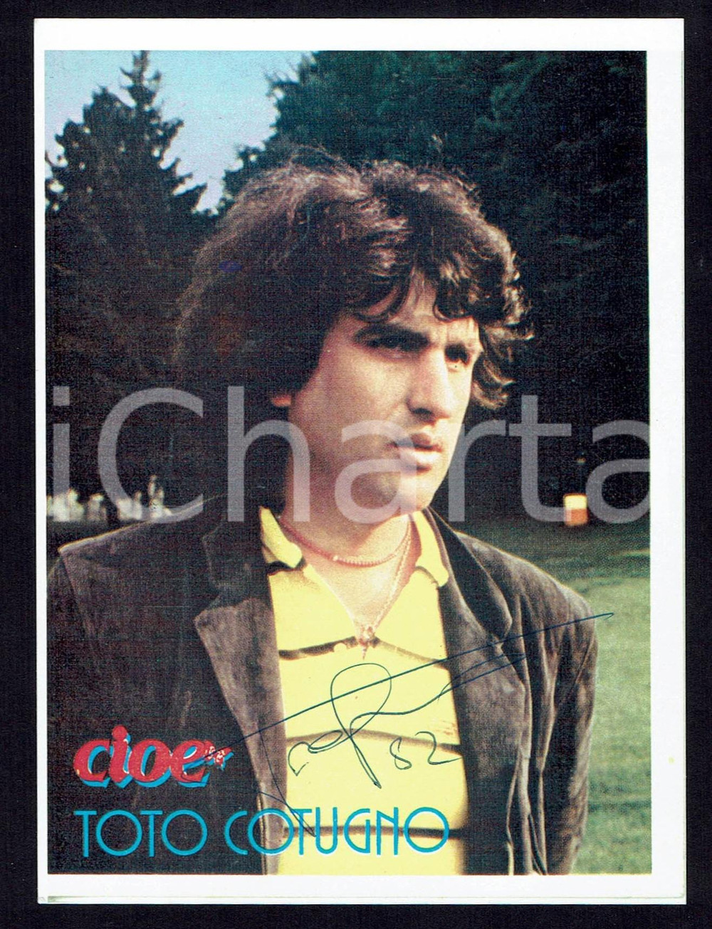 Autografo originale 1982 Toto CUTUGNO Autografo originale su fotografia   promozionale 1