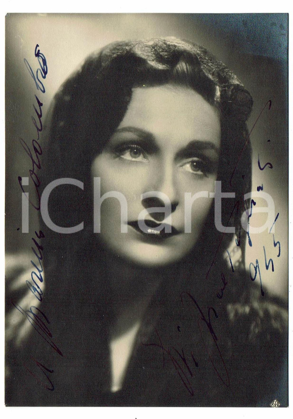 Autografo originale 1945 Evi MALTAGLIATI Autografo originale su fotografia 1