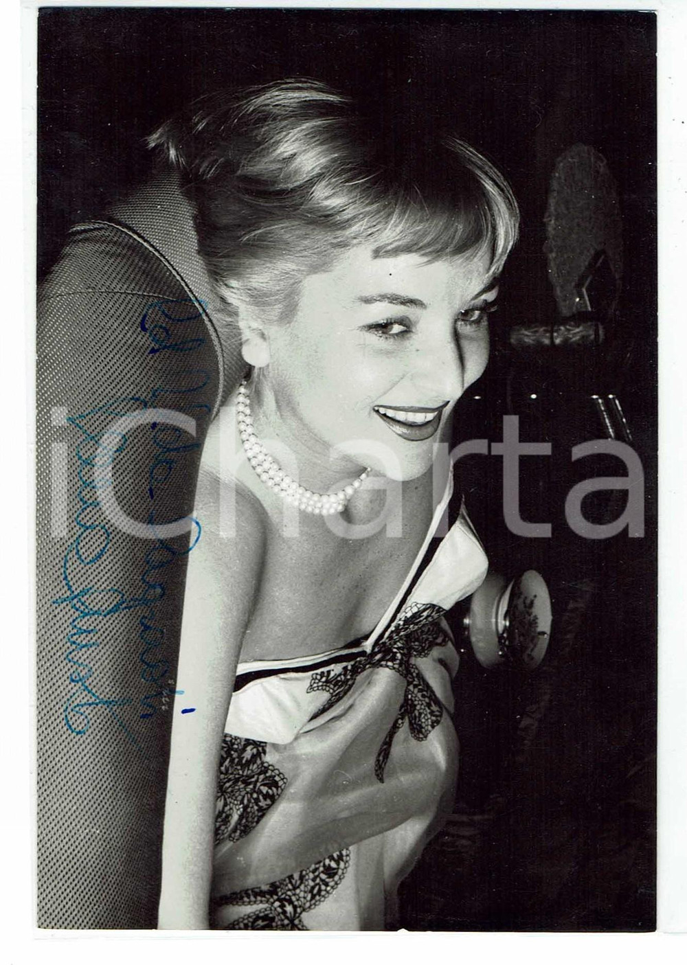 Autografo originale 1950ca Elena GIUSTI Autografo originale su fotografia d’epoca 1