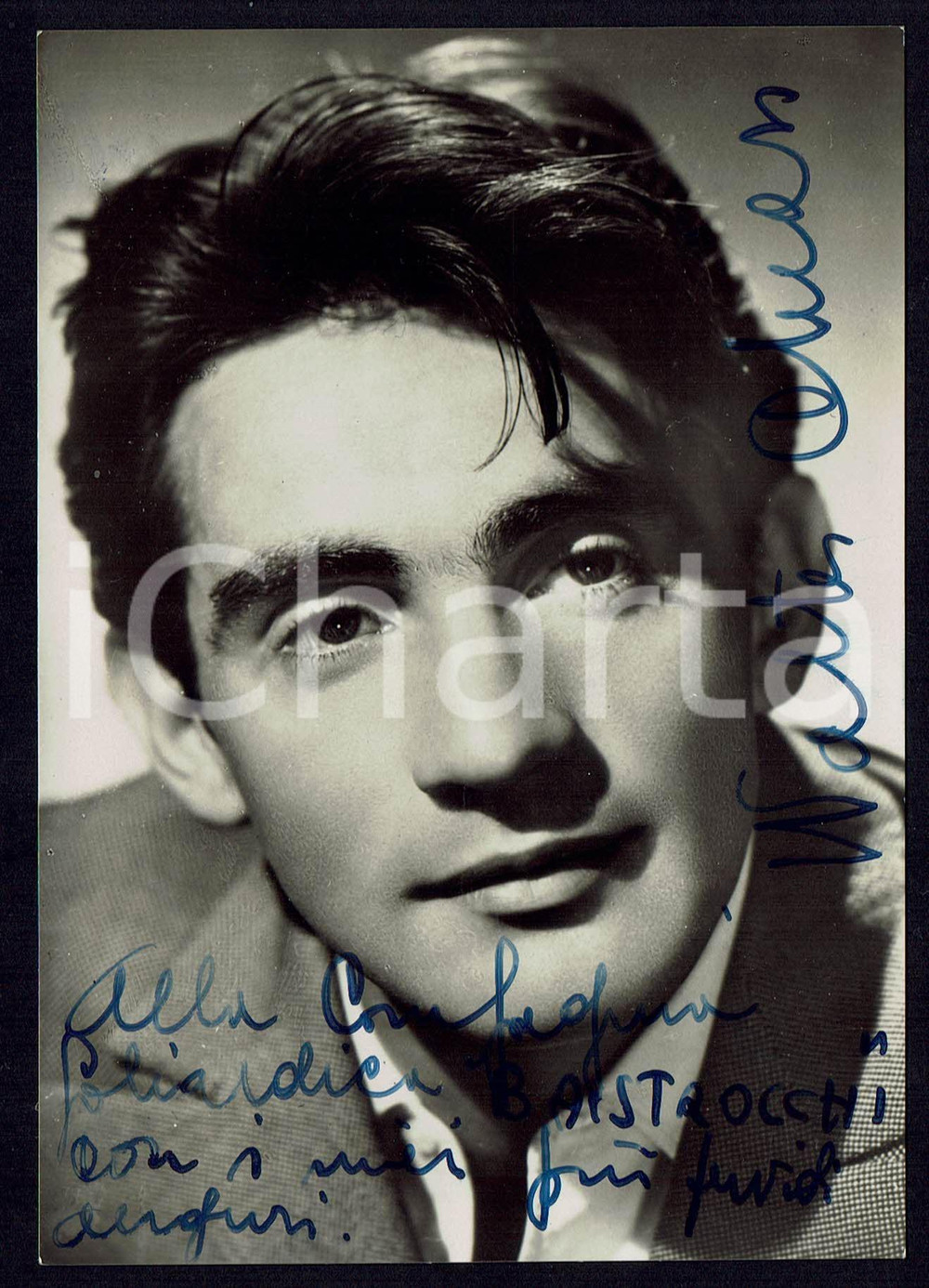 Autografo originale 1960ca Walter CHIARI Autografo originale su fotografia d’epoca 1