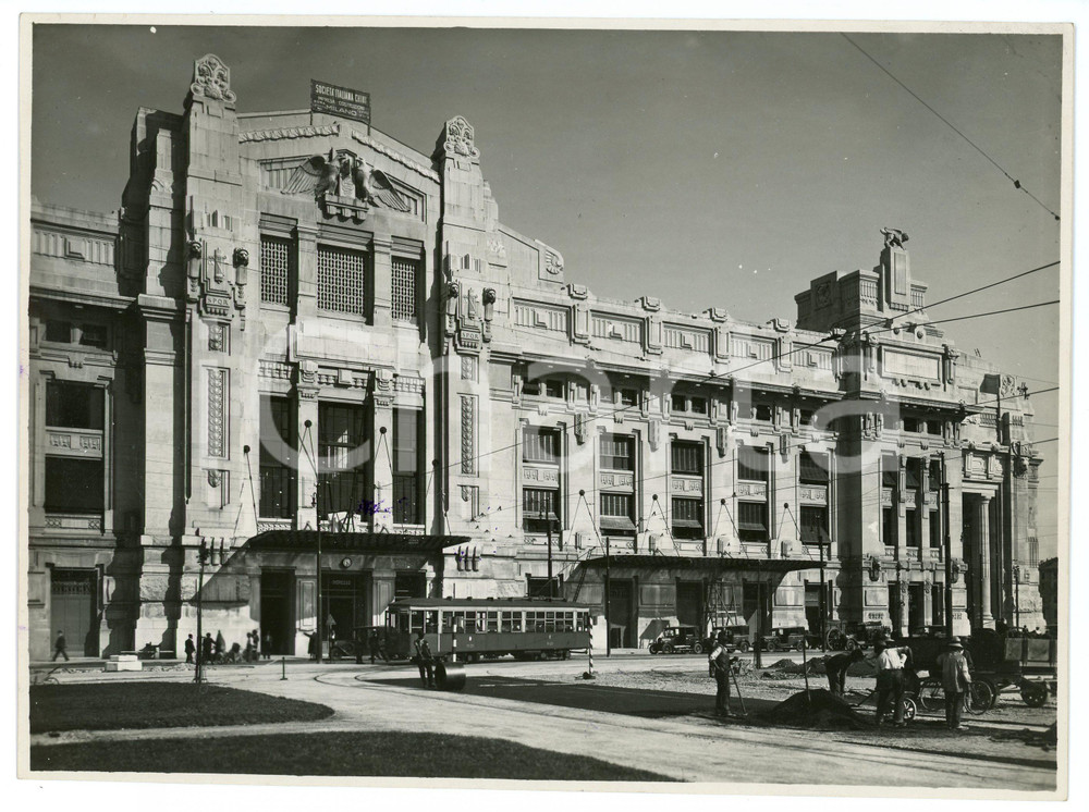 Fotografia d epoca originale 1931 MILANO Via Sammartini  Tram e omnibus davanti a Stazione Centrale  Foto 1 1