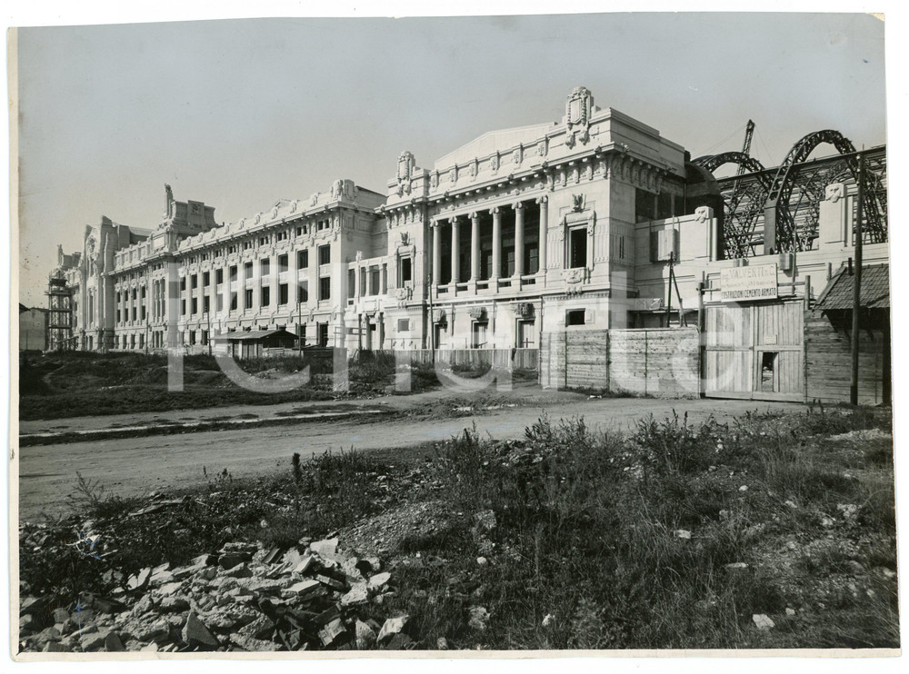 Fotografia d epoca originale 1931 MILANO Cantiere nuova Stazione Centrale  Impresa VALVERTI Foto 26x19 cm 1