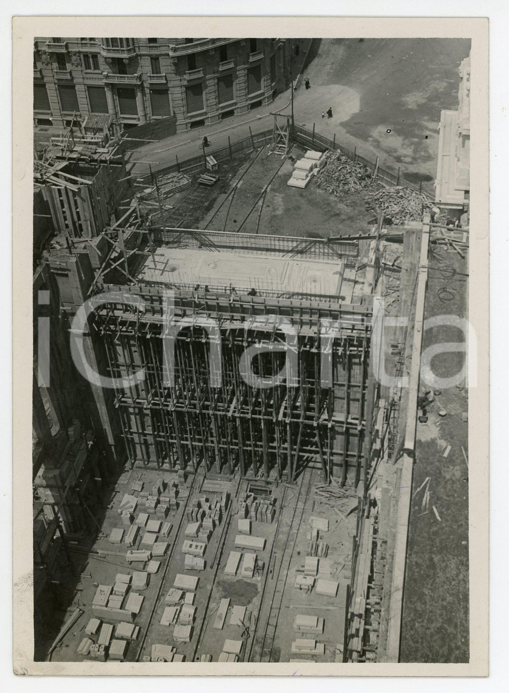 Fotografia d epoca originale 1925 ca MILANO Cantiere nuova Stazione Centrale  Veduta dall alto  Foto 1