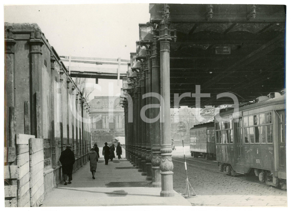 Fotografia d epoca originale 1931 MILANO Cantiere Stazione Centrale  Demolizione Cavalcavia Principe Umberto 1