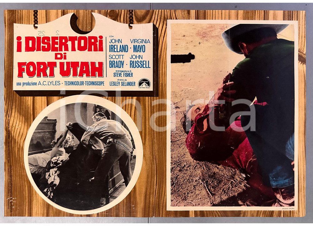 Materiale cinematografico d’epoca 1967 John IRELAND Virginia MAYO I disertori di Fort Utah  Fotobusta WESTERN 1