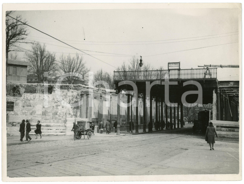 Fotografia d epoca originale 1931 MILANO Stazione Centrale  Cantiere demolizione Cavalcavia Principe Umberto 1
