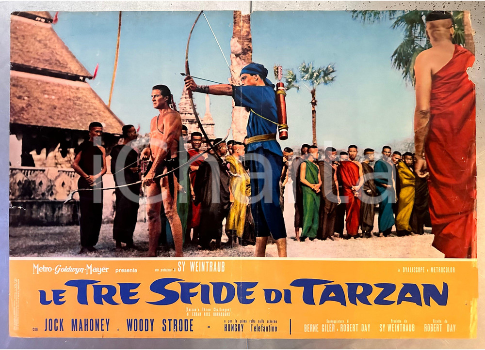 Materiale cinematografico d’epoca 1963 Jock MAHONEY Woody STRODE Le tre sfide di Tarzan  Fotobusta poster 1