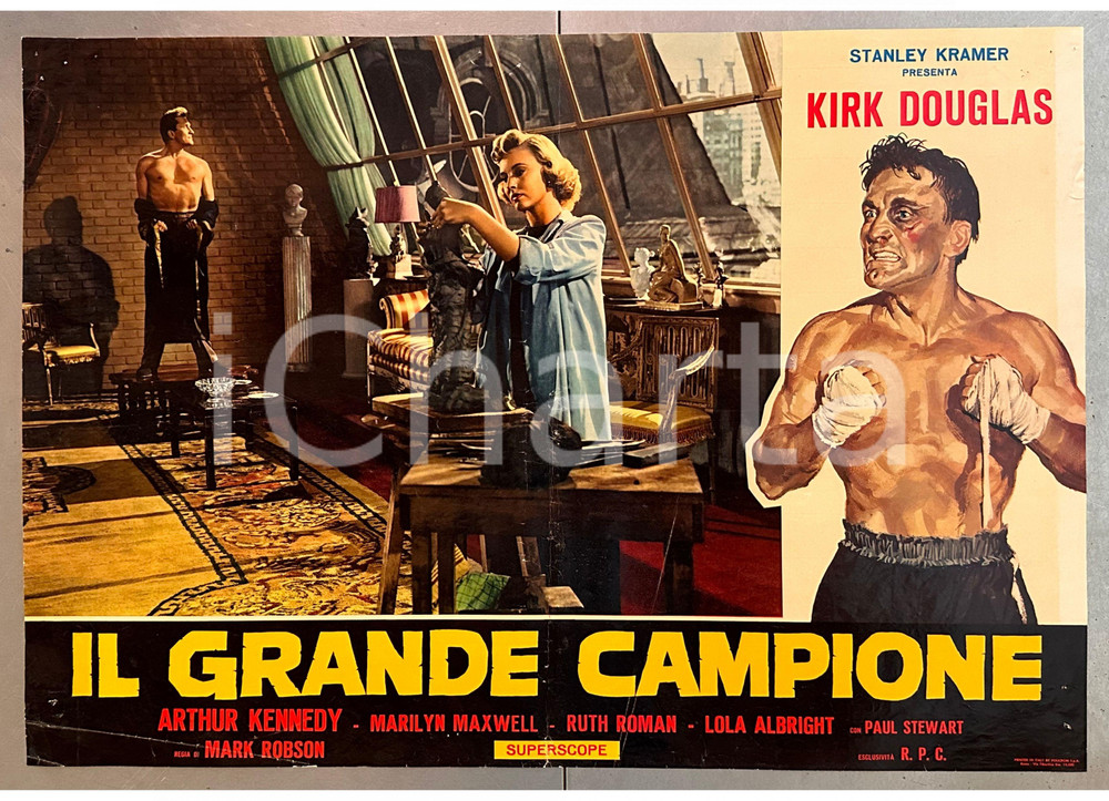 Materiale cinematografico d’epoca 1949 Kirk DOUGLAS Marilyn MAXWELL Il grande campione  Fotobusta poster 2 1