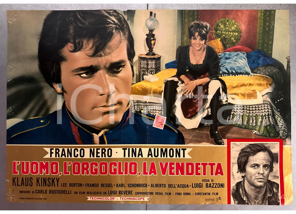 Materiale cinematografico d’epoca 1967 Franco NERO Tina AUMONT L uomo, l orgoglio, la vendetta Fotobusta WESTERN 1