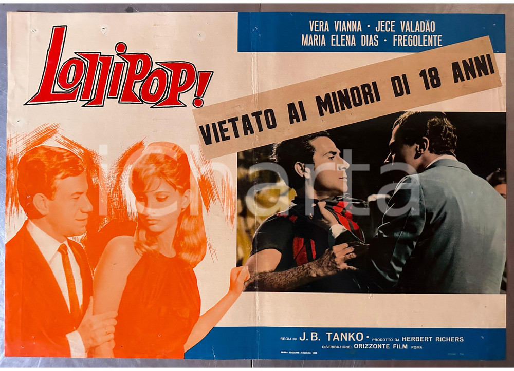 Materiale cinematografico d’epoca 1964 1968 Lash LA RUE Lollipop! Vera VIANNA  Fotobusta Vietato ai minori 1