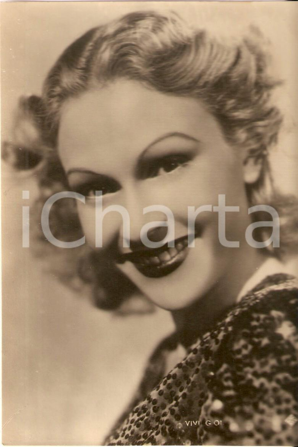 Cartolina originale da collezione 1945 ca CINEMA Attrice Vivi GIOI Ritratto Fotografia seriale ASER 1