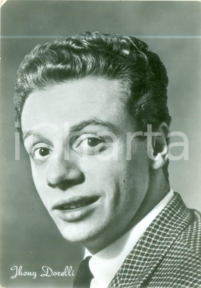 Fotografia d epoca originale 1960 ca SPETTACOLO Johnny DORELLI Cartolina pubblicitaria 1