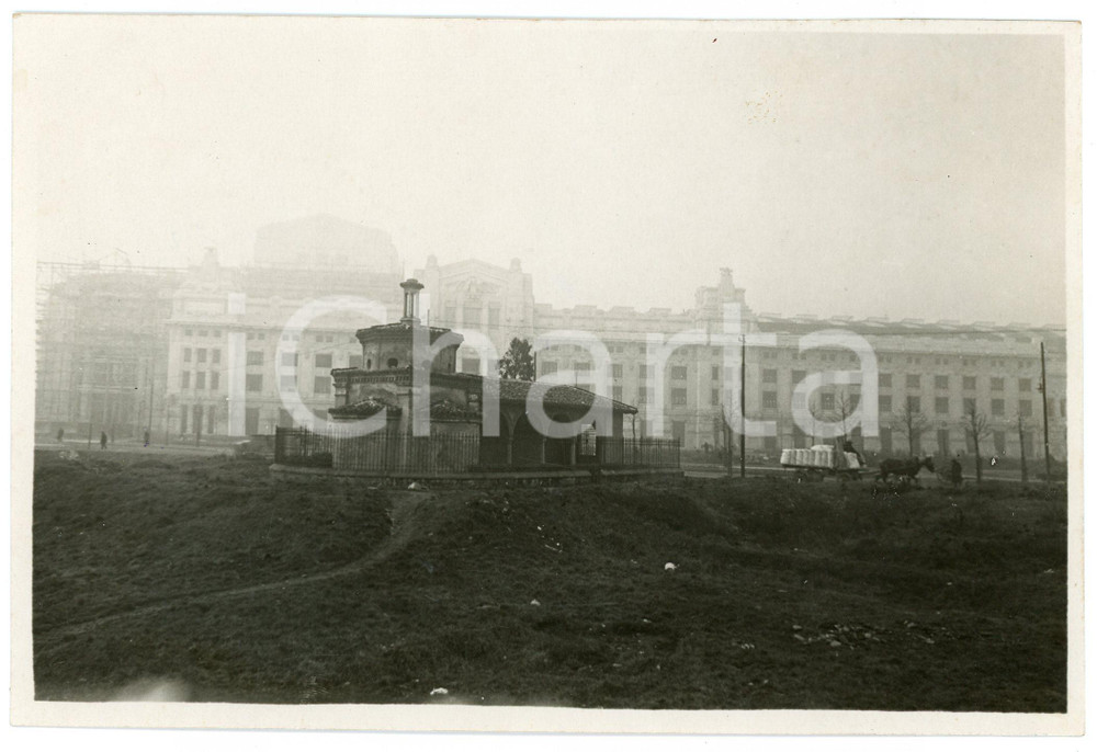 Fotografia d epoca originale 1931 MILANO Cantiere Stazione Centrale e resti di Cascina POZZOBONELLI Foto 1