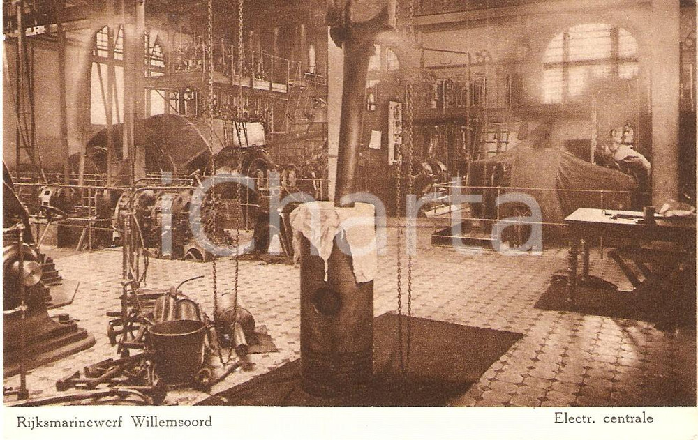 Cartolina originale da collezione 1920 ca WILLEMSOORD NEDERLAND Rijksmarinewerf  Power plant Cartolina 1