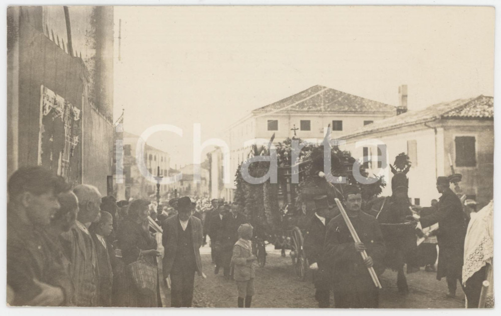 Fotografia d epoca originale 1917 ESTE PD Funerali di Francesco MARNONI  Corteo  Foto 14x9 1