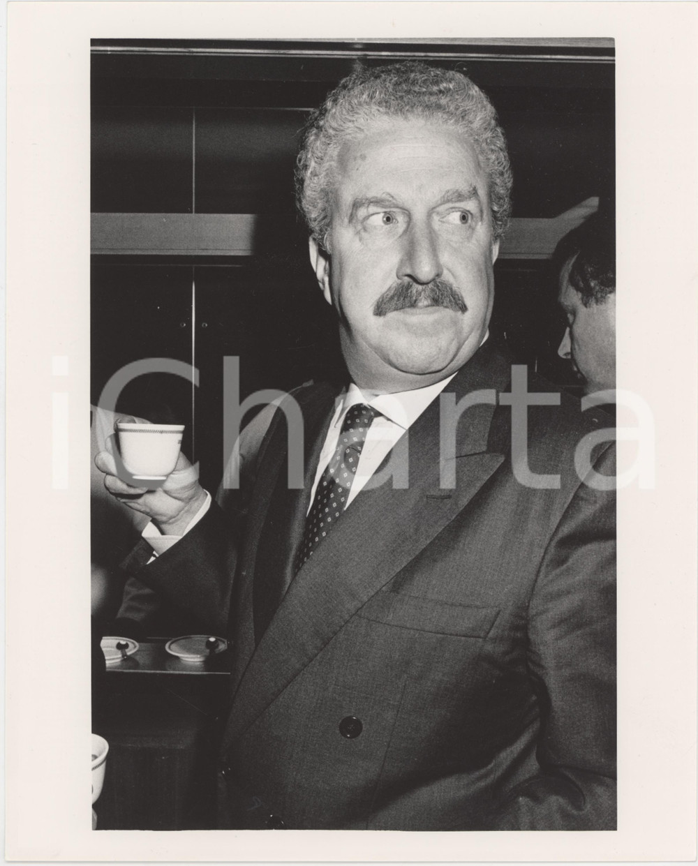 Fotografia d epoca originale 1990 ca MILANO MONTEDISON Giorgio PORTA durante conferenza  Foto 20x25 3 1