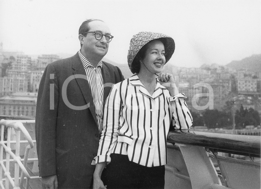 Fotografia d epoca originale 1958 GENOVA M/N INDEPENDENCE Regista Henry KOSTER Peggy MORAN Foto 24x18 cm 1 1