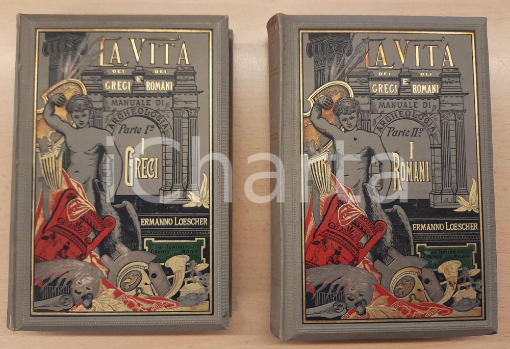 Libro, pubblicazione d epoca 1889 E. GUHL  W. KONER La vita dei Greci e dei Romani LOESCHER 2 voll. 1