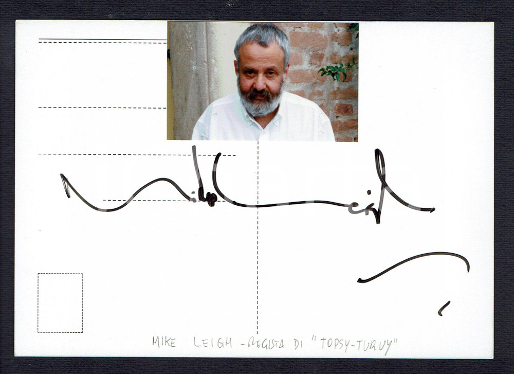 Autografo originale 1999 Mike LEIGH Autografo originale  su promocard 56 Mostra Venezia 1