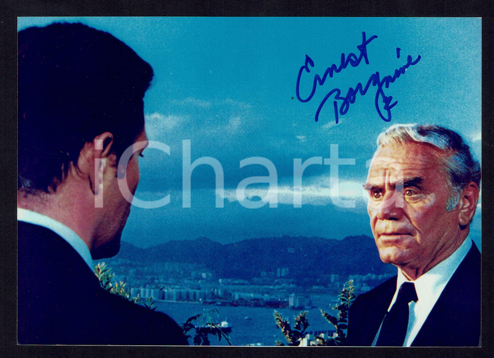 Autografo originale 1989 Ernest BORGNINE Autografo originale su fotografia 1