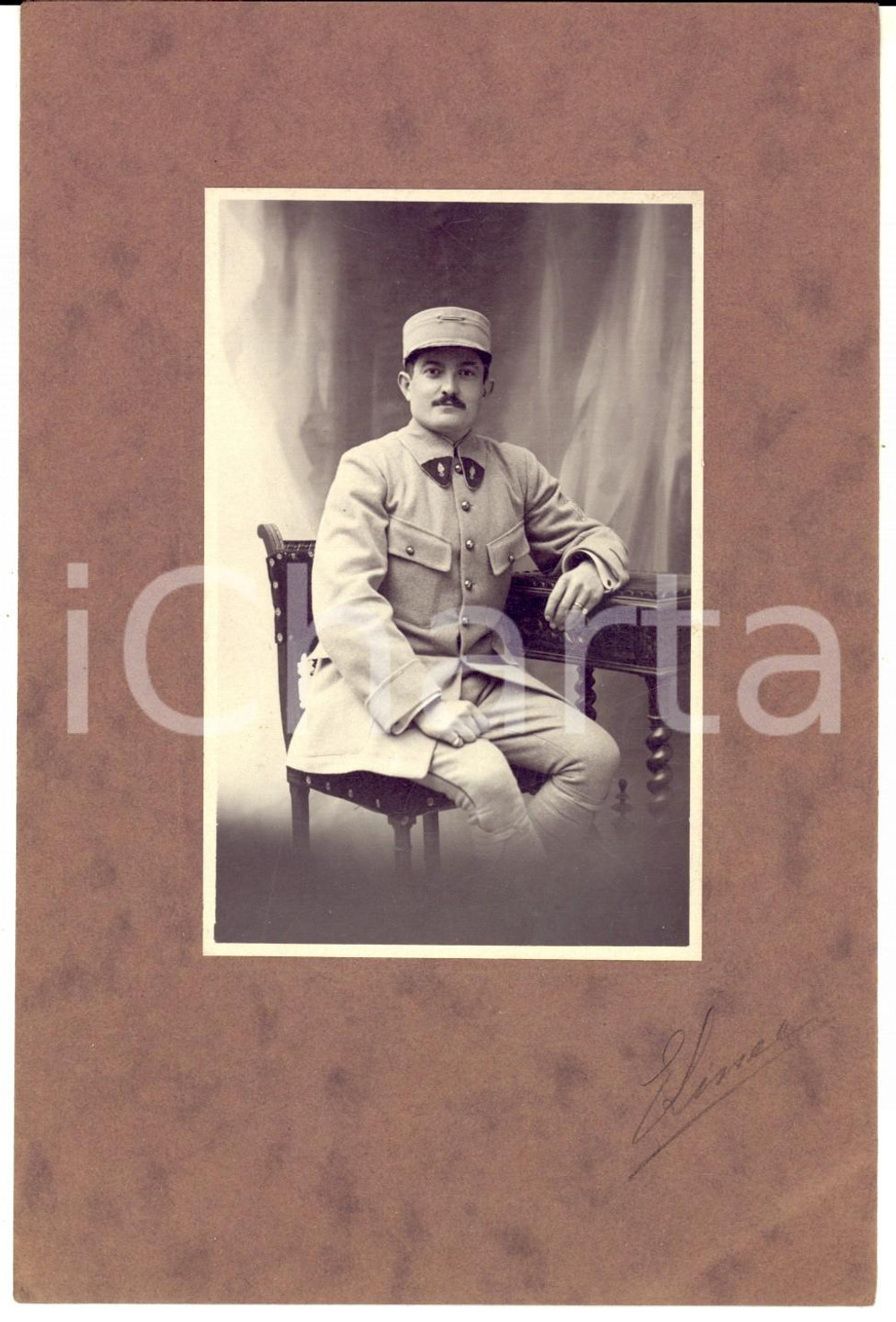 Fotografia d epoca originale 1920 ca ARMEE FRANCAISE Ritratto di ufficiale  Foto 12x18 cm 2 1