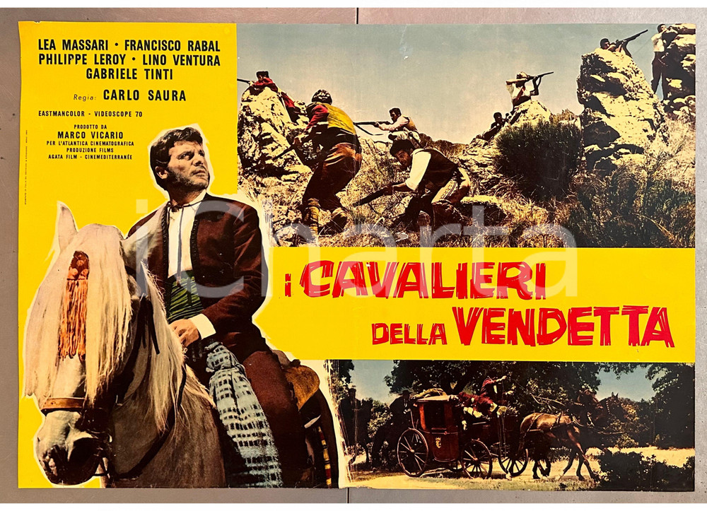 Materiale cinematografico d’epoca 1964 Francisco RABAL Lino VENTURA I cavalieri della vendetta Fotobusta 2 1