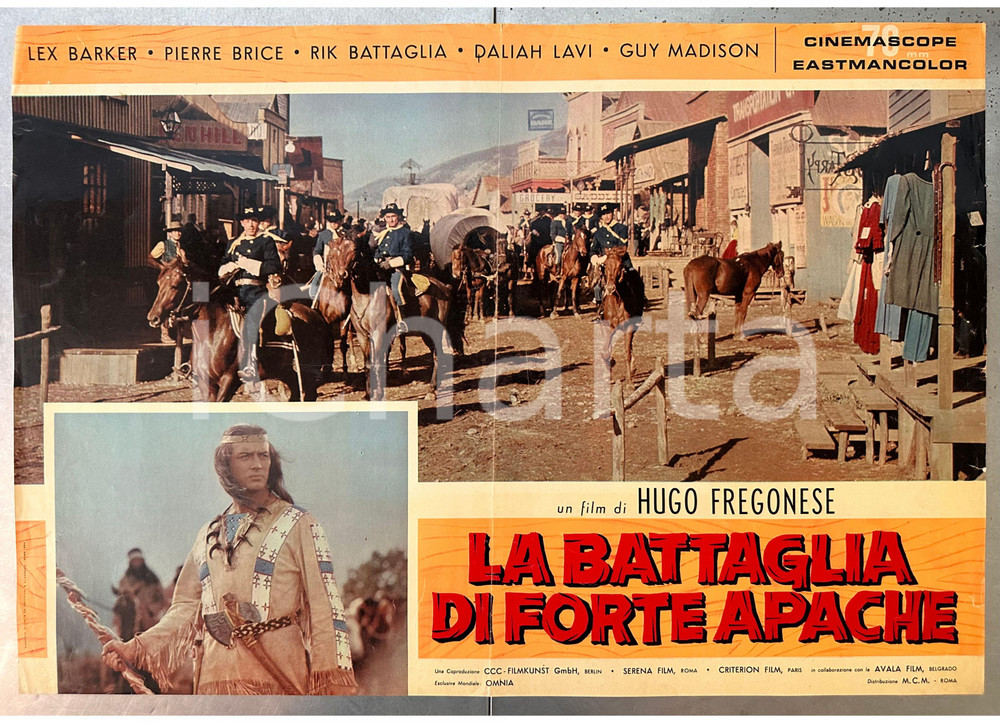 Materiale cinematografico d’epoca 1964 Hugo FREGONESE La battaglia di Forte Apache  Fotobusta poster WESTERN 1
