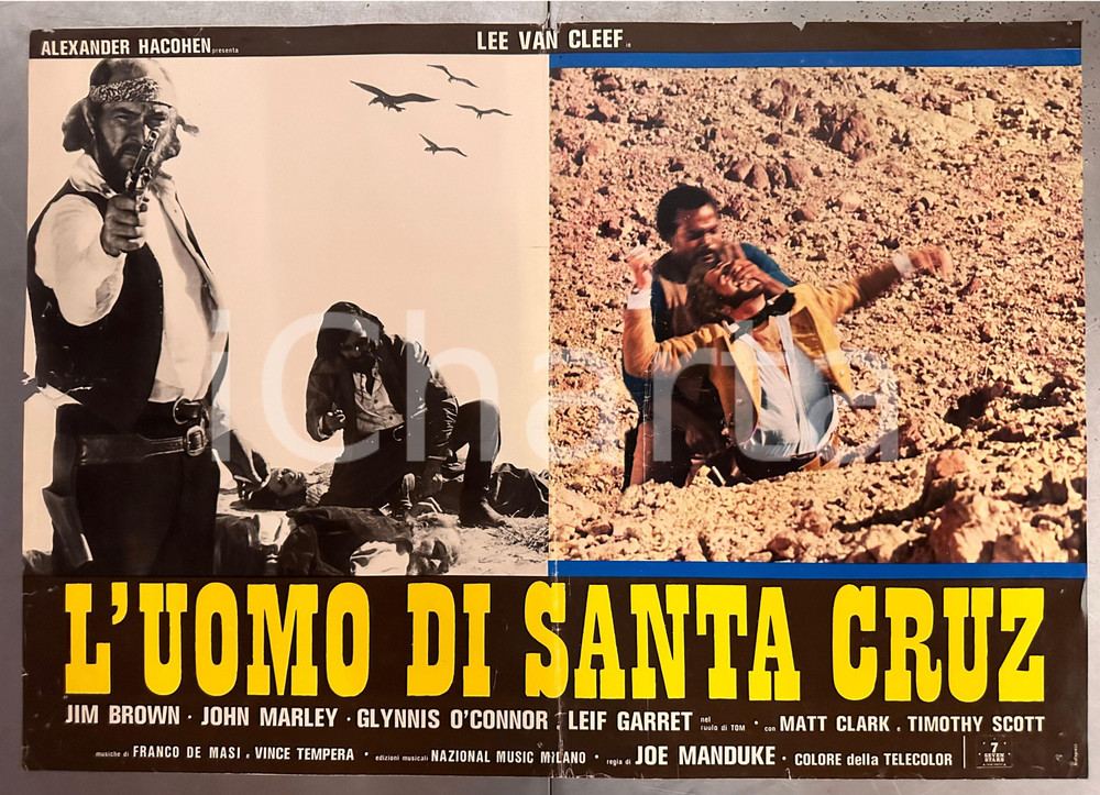 Materiale cinematografico d’epoca 1976 Lee VAN CLEF Jim BROWN L uomo di Santa Cruz  Fotobusta WESTERN 1 1