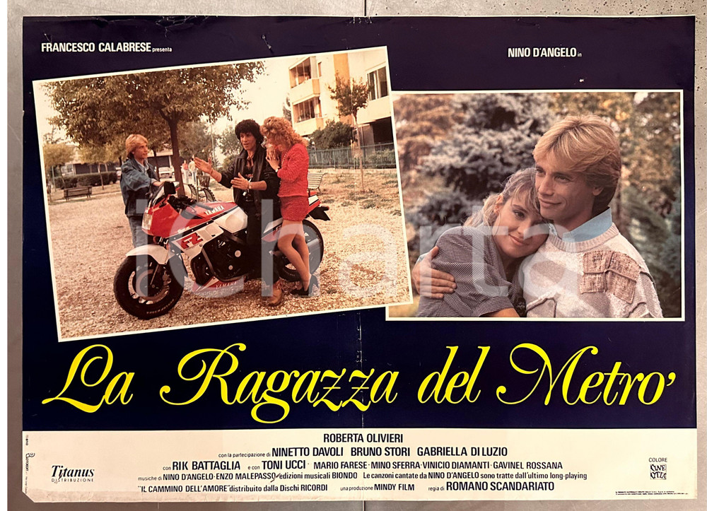 Materiale cinematografico d’epoca 1988 Roberta OLIVIERI Ninetto DAVOLI La ragazza del metrò Fotobusta poster 1