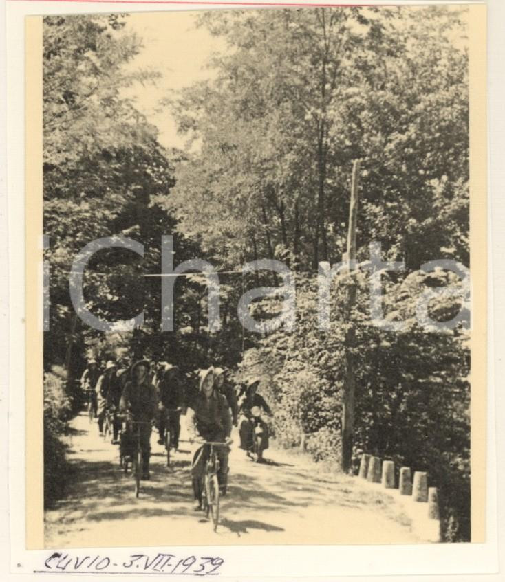 Fotografia d epoca originale 1939 CUVIO VA Bersaglieri ciclisti in bici Fotografia 8,5x10 cm 1