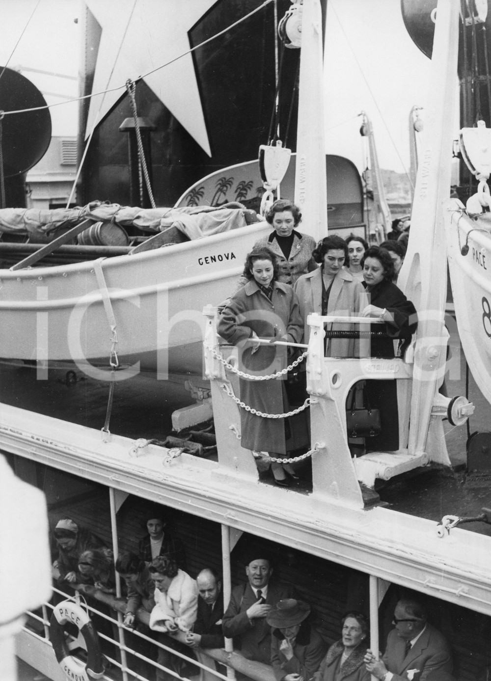 Fotografia d epoca originale 1955 GENOVA Piroscafo PACE parte per le nozze di Maria Pia di Savoia  Foto 4 1