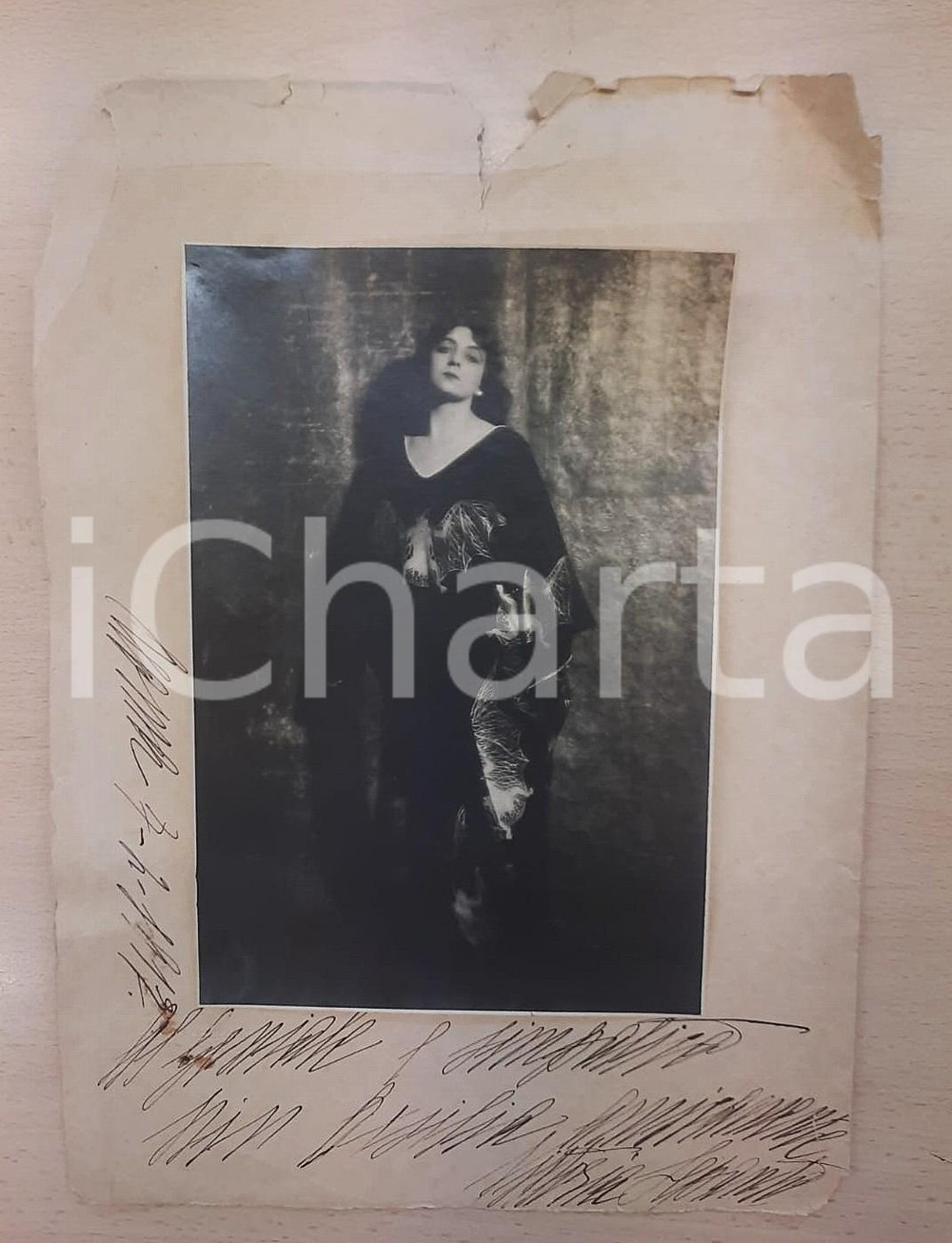 Autografo originale 1917 ROMA Attrice Vittoria LEPANTO  Foto Emilio SOMMARIVA con AUTOGRAFO 1