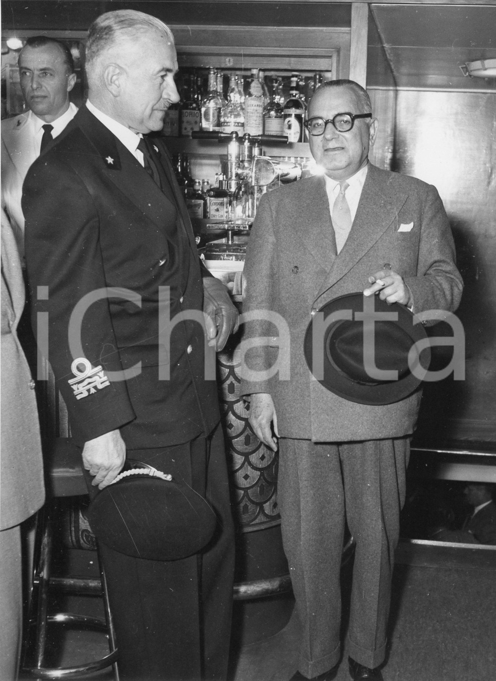 Fotografia d epoca originale 1955 GENOVA Arrivo di un ministro greco  Foto vintage 18x24 cm 1 1