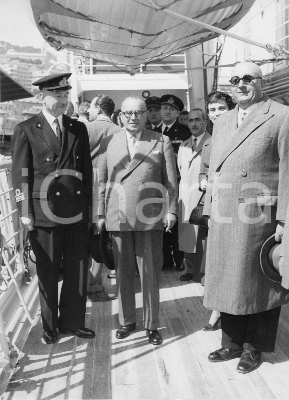 Fotografia d epoca originale 1955 GENOVA Arrivo di ministro greco al porto  Foto 18x24 cm 1 1