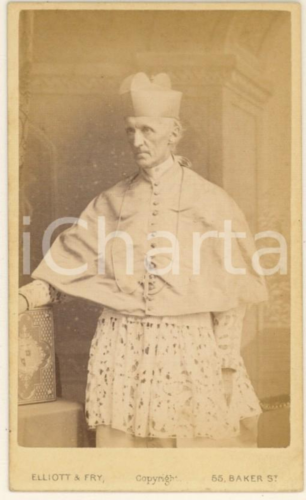 Fotografia d epoca originale 1875 ca LONDON Card. Henry Edward MANNING archbishop of Westminster  Photo CDV 1