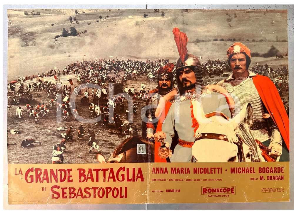 Materiale cinematografico d’epoca 1965 Michael BOGARDE La grande battaglia di Sebastopoli Fotobusta DANNEGGIATA 1