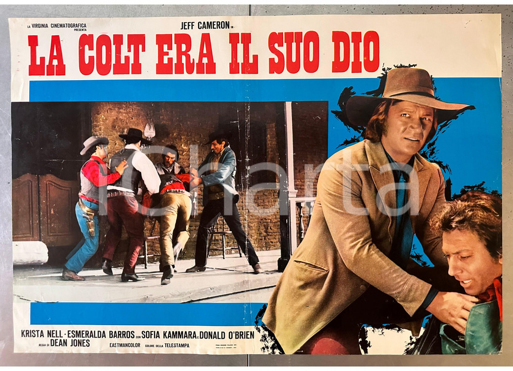 Materiale cinematografico d’epoca 1972 Jeff CAMERON La colt era il suo Dio  Fotobusta poster WESTERN 1