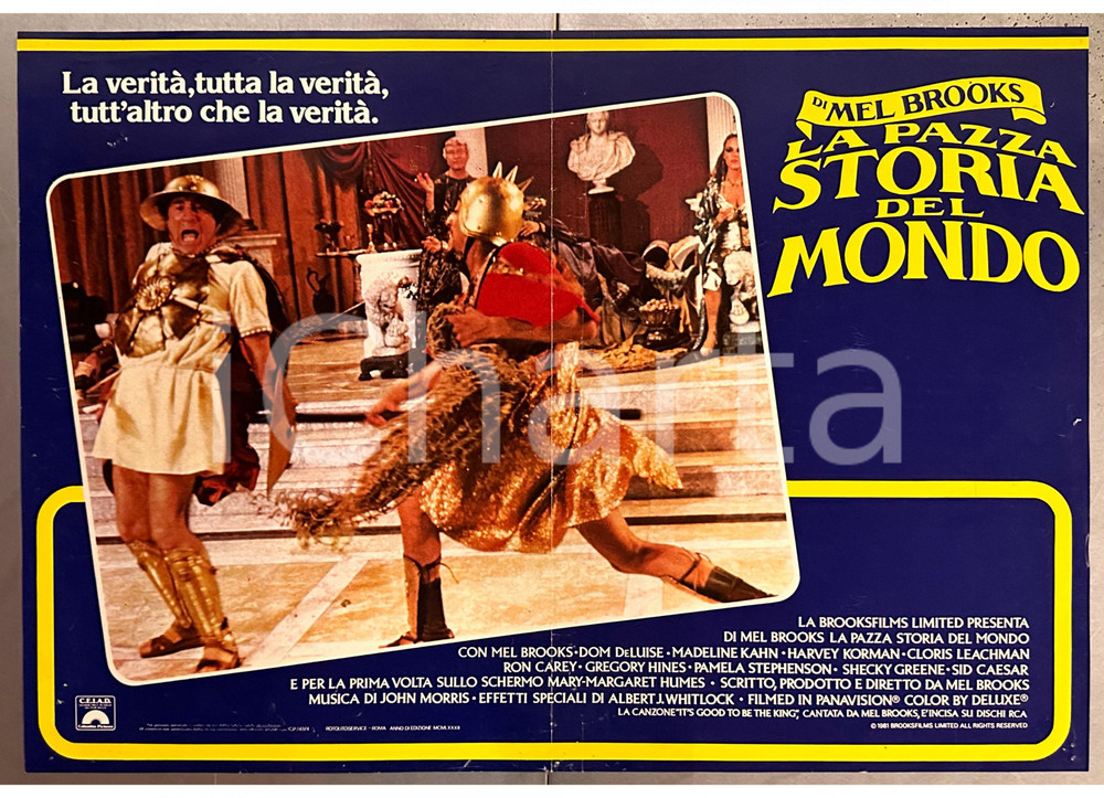 Materiale cinematografico d’epoca 1981 Mel BROOKS La pazza storia del mondo Fotobusta poster 65x45 cm 1