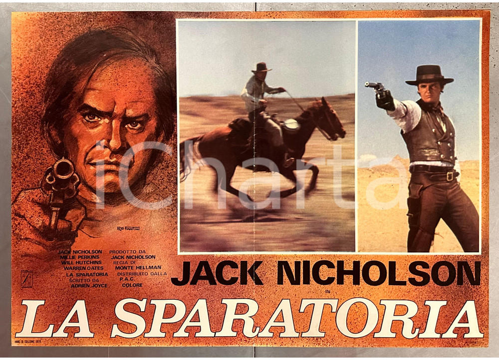 Materiale cinematografico d’epoca 1966 1978 Jack NICHOLSON La sparatoria  Fotobusta poster WESTERN 65x45 cm 1